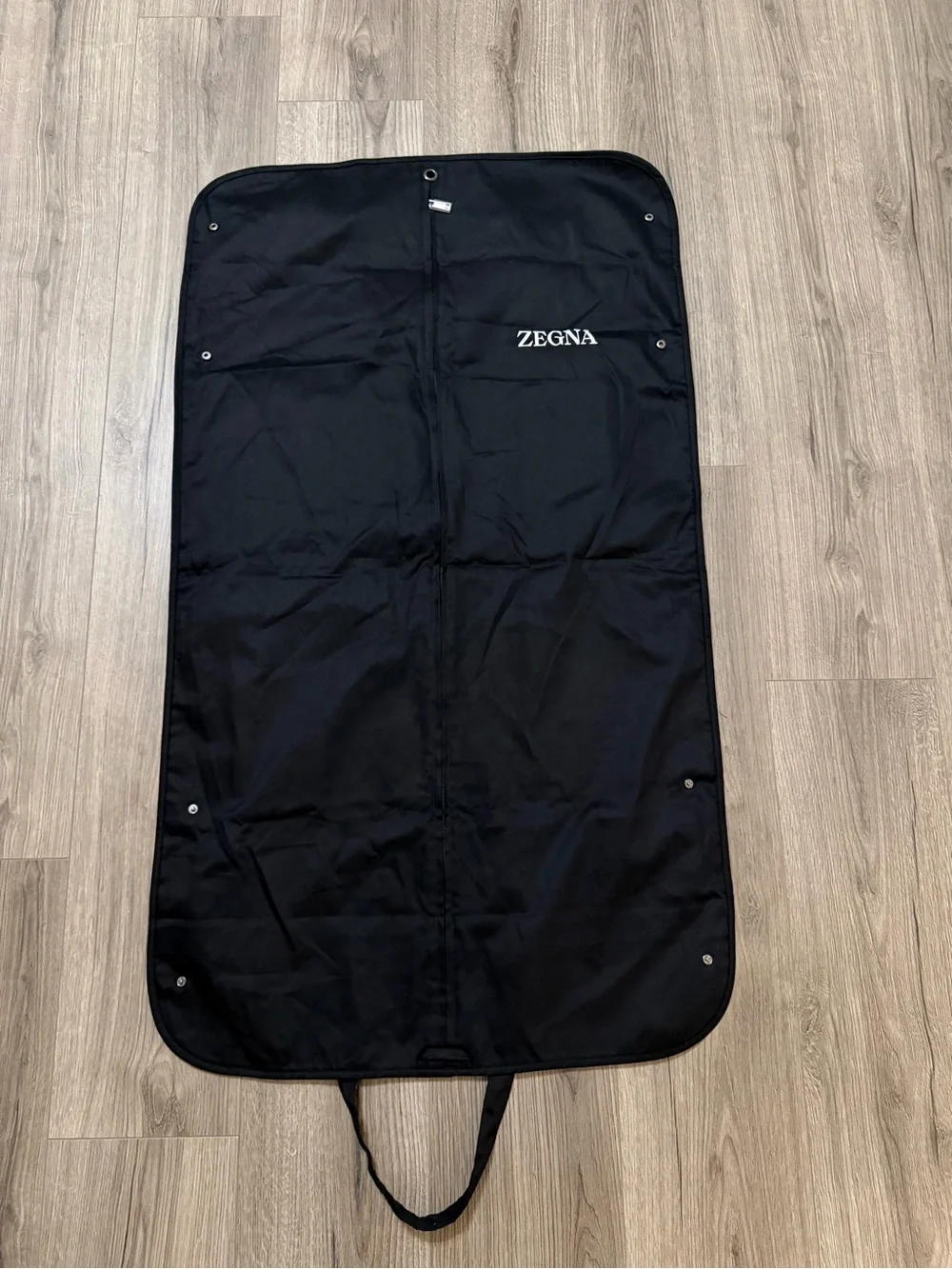 Ermenegildo Zegna Black Garment Bag with White Logo
